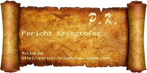 Pericht Krisztofer névjegykártya